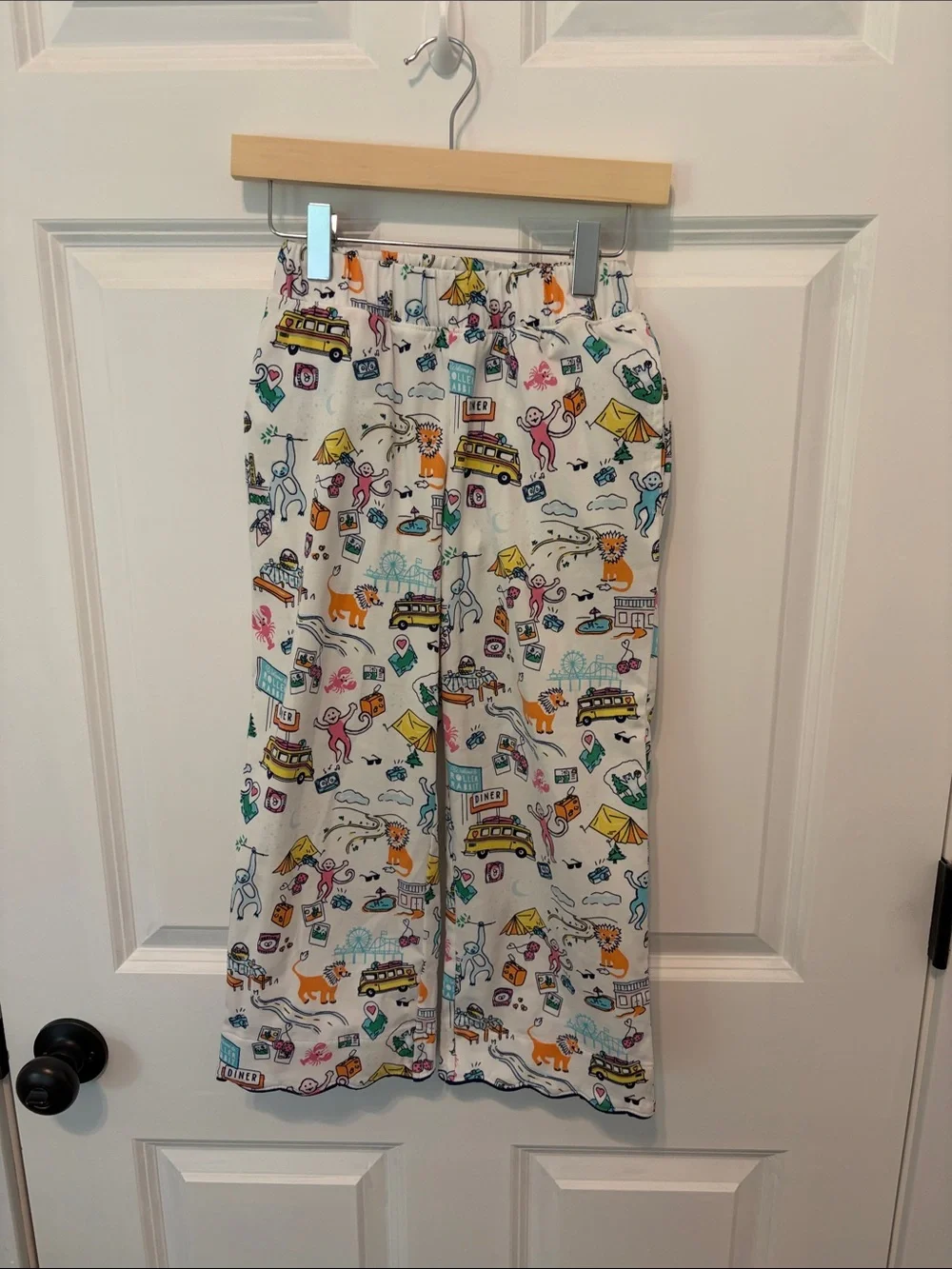 Roller Rabbit x Target White Pajama Pants with Multicolor Adventure Print